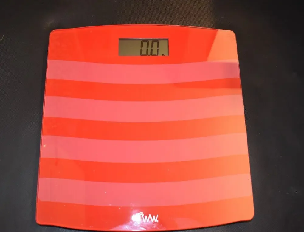 Conair Battery Digital Scale 0-400lbs WW24R Pink stripe Weight Watchers GUC